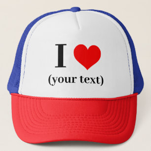 I HEART! Trucker Hat - Red White Blue - Customize