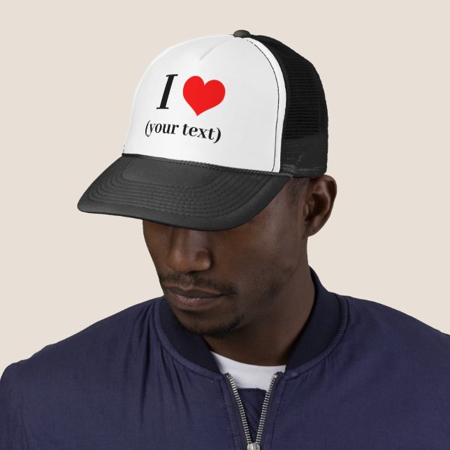 I HEART! Trucker Hat - White and Black - Customize (In Situ)