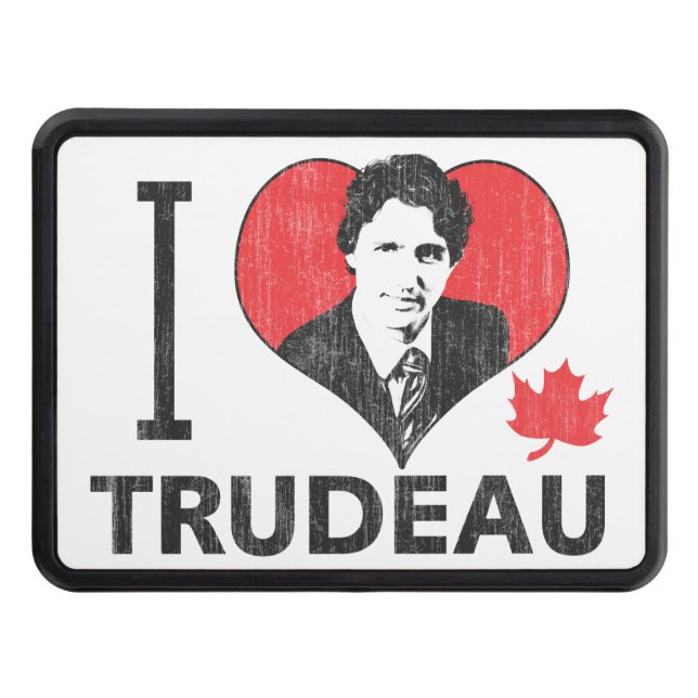 I Heart Trudeau Trailer Hitch Cover (Front)