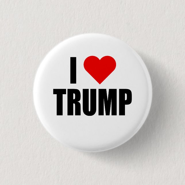 "I HEART TRUMP" 1 INCH ROUND BUTTON (Front)