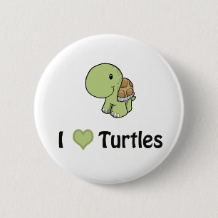I heart turtles 2 inch round button