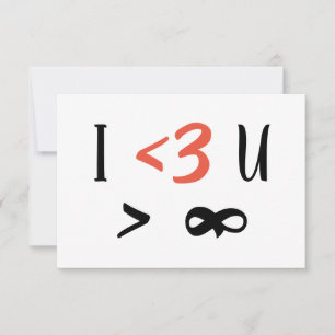 I Heart U More Than Infinity Flat Thank You Card