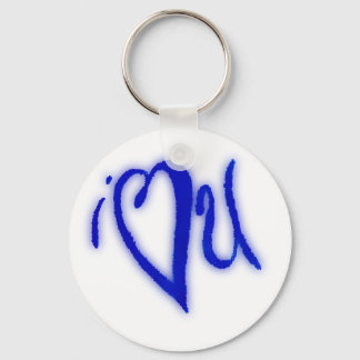 I heart u sketch can be personalised keychain
