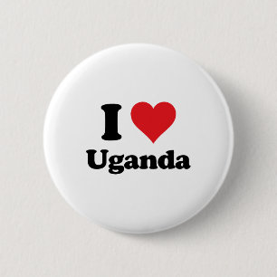 I Heart Uganda Love Country Souvenir Themed Stuff 2 Inch Round Button