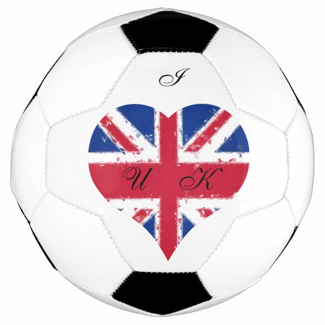 I Heart UK England British Flag Soccer Ball (Front)