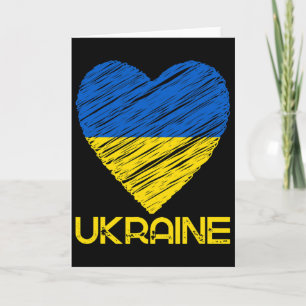 I Heart Ukraine Flag Tee Shirt I Support Ukrainian Card