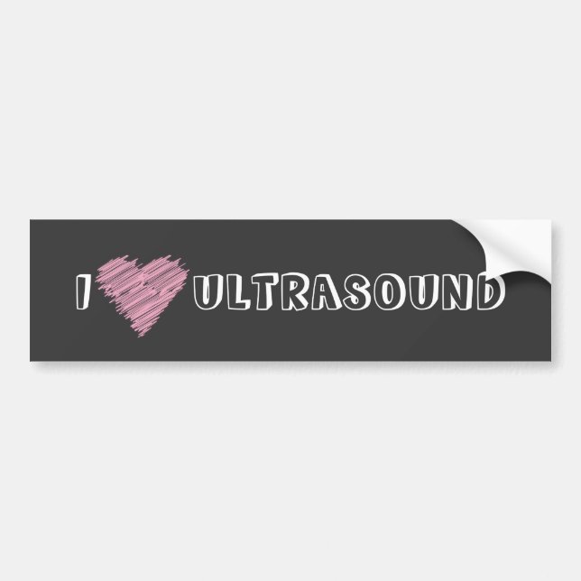 I Heart Ultrasound Bumper Sticker (Front)