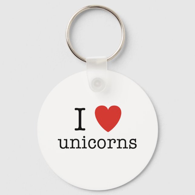 I Heart Unicorns Keychain (Front)