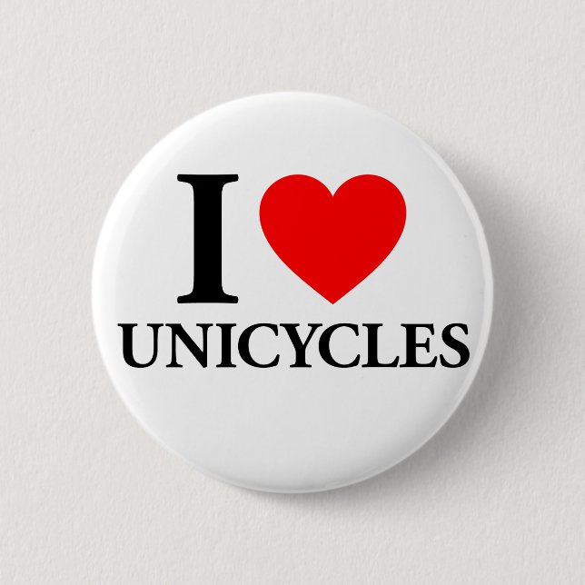 I Heart Unicycles 2 Inch Round Button (Front)