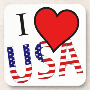 I Heart USA flag overlay coastercn Coaster