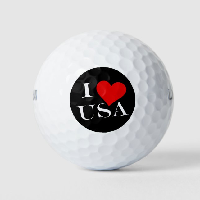 I Heart USA wt wu gbcnt Golf Balls (Front)