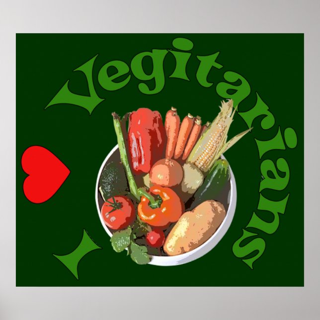 I Heart Vegetarians Poster (Front)