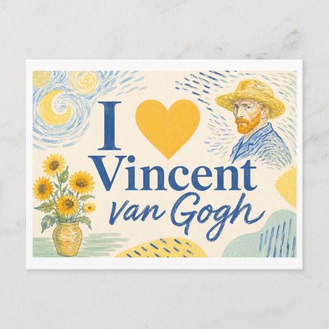 "I [Heart] Vincent van Gogh" Postcard (Front)