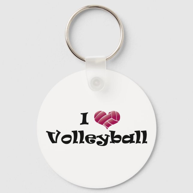 I heart volleyball (red) keychain (Front)