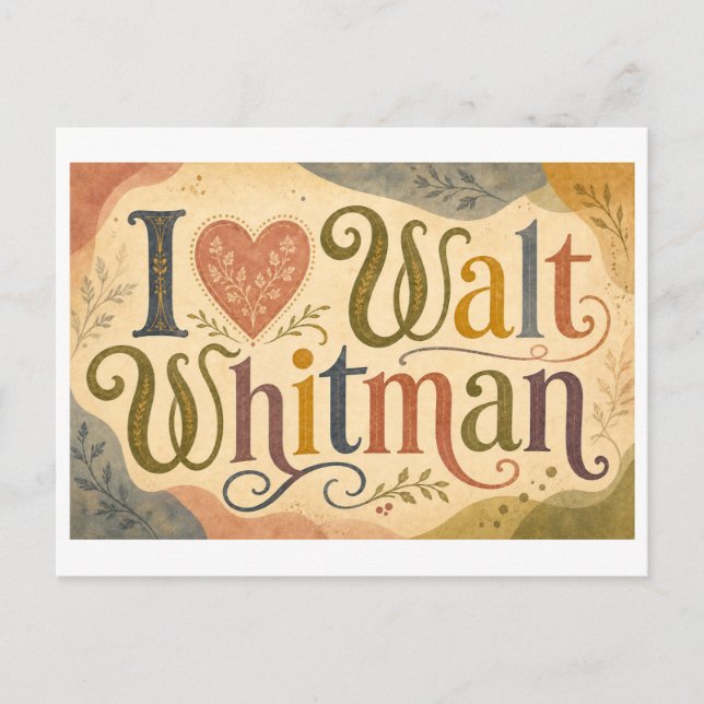 "I [Heart] Walt Whitman" Postcard (Front)