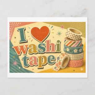 "I [Heart] Washi Tape" Postcard