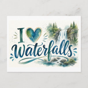 "I [Heart] Waterfalls" Postcard