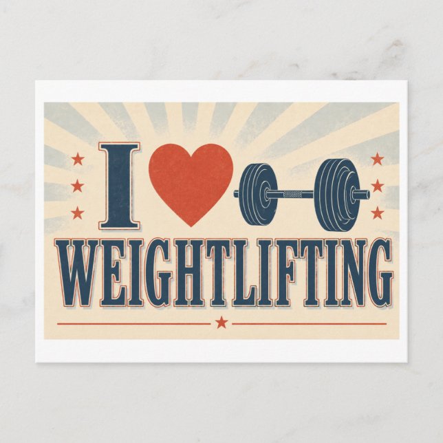 "I [Heart] Weightlifting" Postcard (Front)