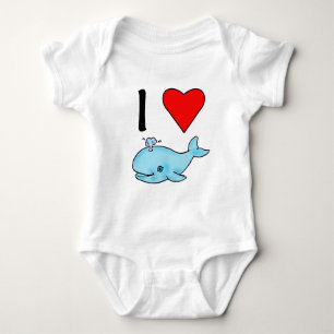 I Heart Whales I Love Whales Baby Bodysuit