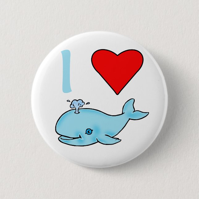 I Heart Whales Products 2 Inch Round Button (Front)