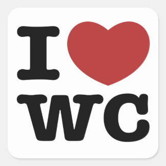 I Heart White Centre Square Sticker