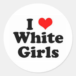 I Heart White Girls Classic Round Sticker