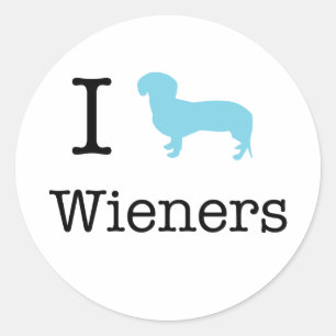 I Heart Wieners Classic Round Sticker