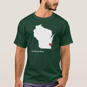 I Heart Wisconsin - Customizable City T-Shirt