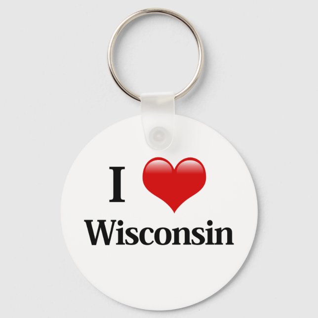 I Heart Wisconsin Keychain (Front)