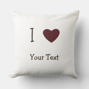 I Heart with your text Throw Pillow