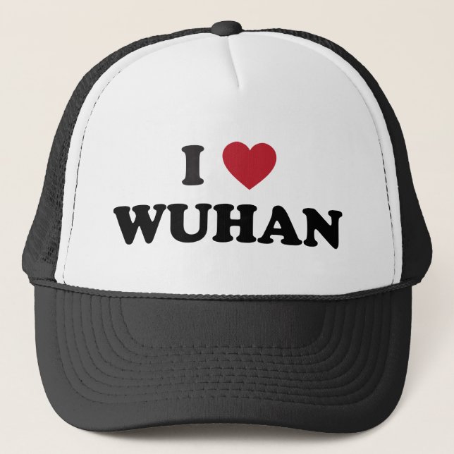 I Heart Wuhan China Trucker Hat (Front)