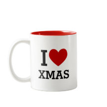 I Heart XMAS Two-Tone Coffee Mug