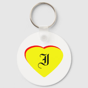 "I" Heart Yellow Red Wedding Invitation The MUSEUM Keychain