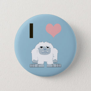 I Heart Yeti Cute Cartoon Snow Monster 2 Inch Round Button