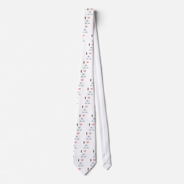 I Heart Yeti Cute Cartoon Snow Monster Tie (Front)