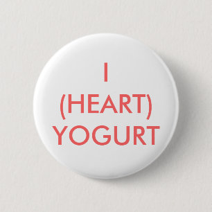 I (HEART) YOGURT 2 INCH ROUND BUTTON