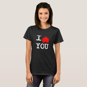 I Heart You Custom Black T-Shirt
