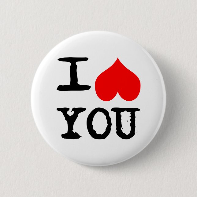 I Heart You Customizable 2 Inch Round Button (Front)