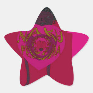 I Heart You Nakupenda Sana Happy Valentine's Day  Star Sticker