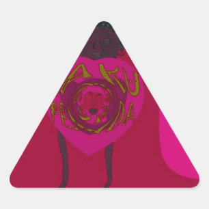 I Heart You Nakupenda Sana Happy Valentine's Day Triangle Sticker