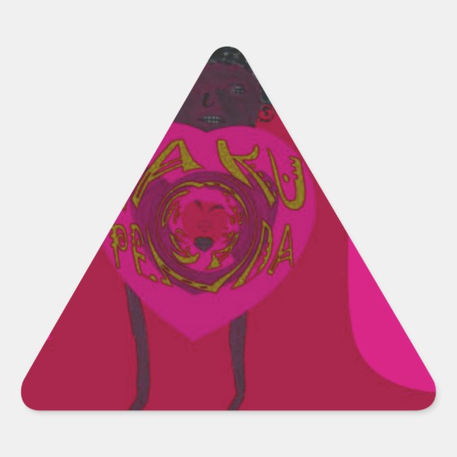 I Heart You Nakupenda Sana Happy Valentine's Day  Triangle Sticker (Front)