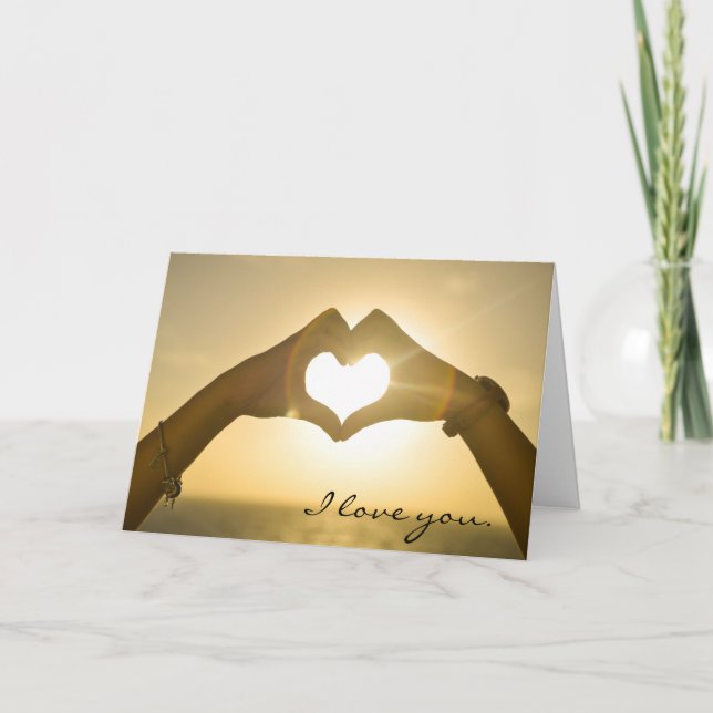 I heart you personalized valentine's card (Front)