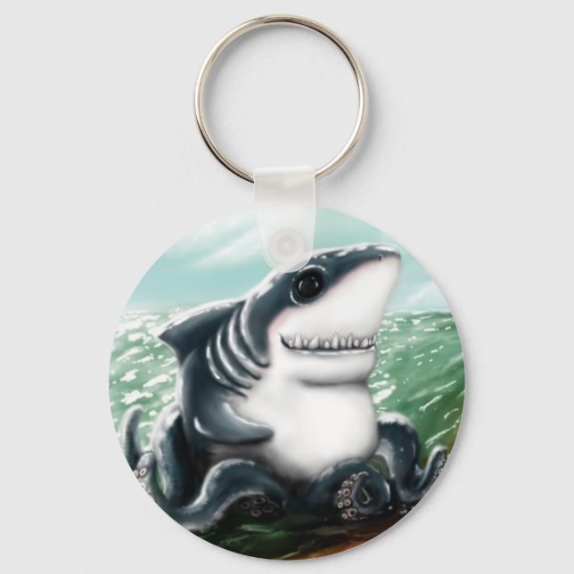 I heart you Sharktopus Keychain (Front)