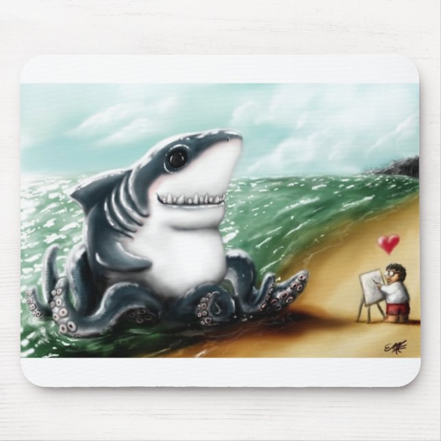 I heart you Sharktopus Mouse Pad (Front)