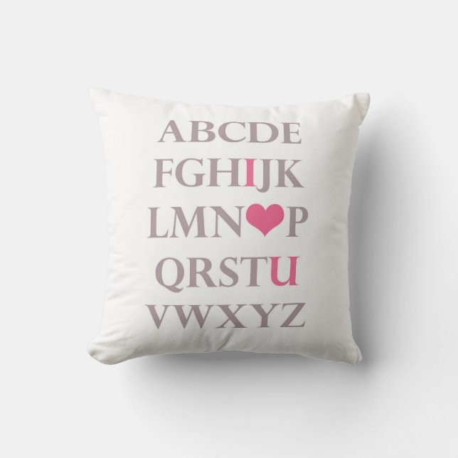 i heart you throw pillow (Front)