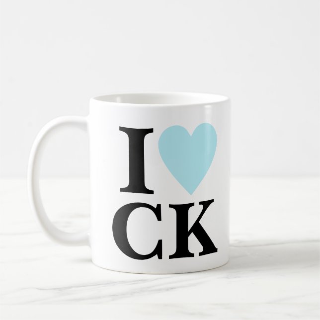 I Heart Your Initials | Fun Custom Monogram Coffee Mug (Left)