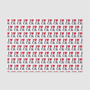 I Heart Your Initials Fun Custom Monogram Tissue Paper
