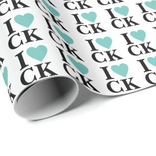 I Heart Your Initials   Fun Custom Monogram Wrapping Paper