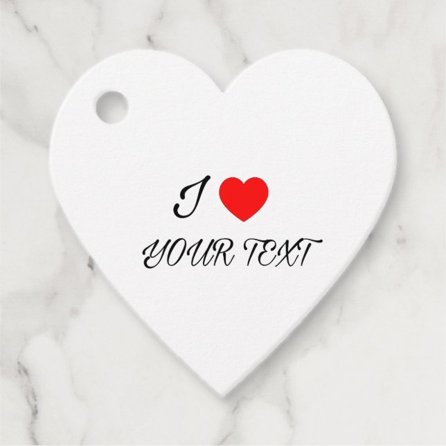 I heart your text favour tags (Front)
