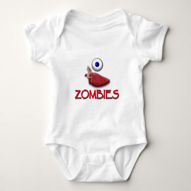 I HEART ZOMBIES BABY BODYSUIT (Front)